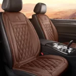 Oppvarmet bilsetetrekk Premium brun flanell