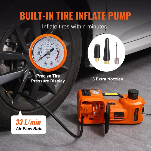 VEVOR 5 Ton Hydraulic Car Jack, with Built-in Inflatable Pump - immagine 4