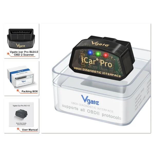 Vgate iCar Pro ELM327 V2.3 OBD2 Scanner – Bluetooth 4.0 / WiFi / BT3.0 | For iOS & Android - immagine 6