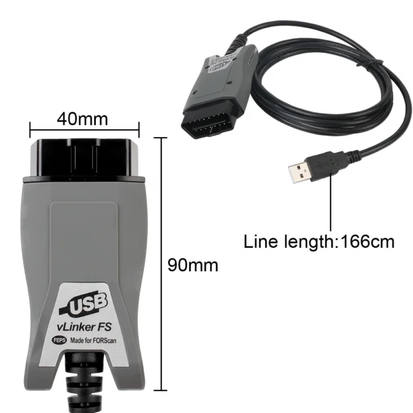 Vgate vLinker FS ELM327 USB OBD2 Scanner – Designed for FORScan (Ford & Mazda) - Imagen 6