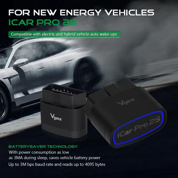 Vgate iCar Pro 2S ELM327 Bluetooth 5.3 – OBD2 Diagnostic Tool for Android, iOS & PC | Supports EVs & Hybrids - Afbeelding 3
