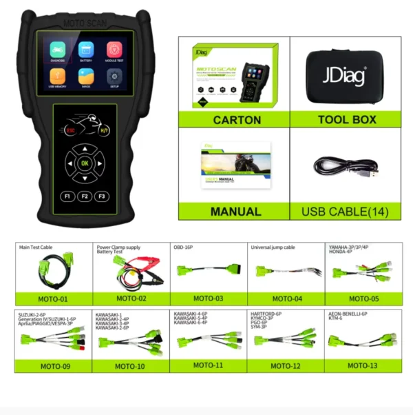 Motorcycle Scanner JDiag M100 Pro For KTM, Honda, Yamaha, Kawasaki, Suzuki, BMW D87/88 – Bild 6