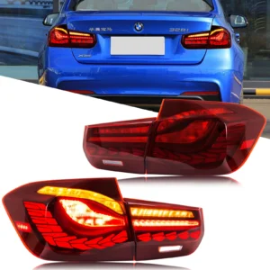 LED GTS Tail Lights for BMW F30 3er M3 F80 2011-2018 Saloon Sequential Red Rear Lamps