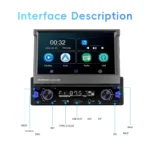 Universal 1-Din 7" Retractable HD Touchscreen Multimedia Player
