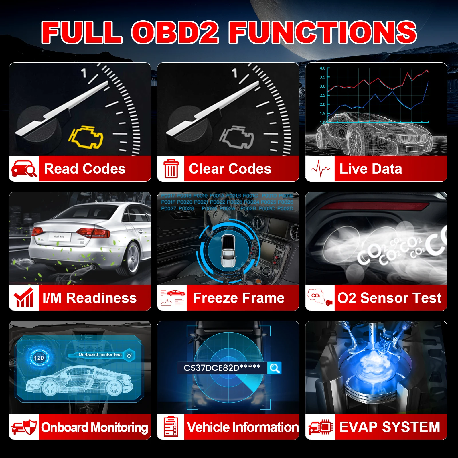 Saf8def272ad9478b8fbf4f7b9e1d7aa6owebp - speedXperts Read Codes: tile showing a automotive gauge with a yellow engine warning icon in the dial area, indicating diagnostic reading access